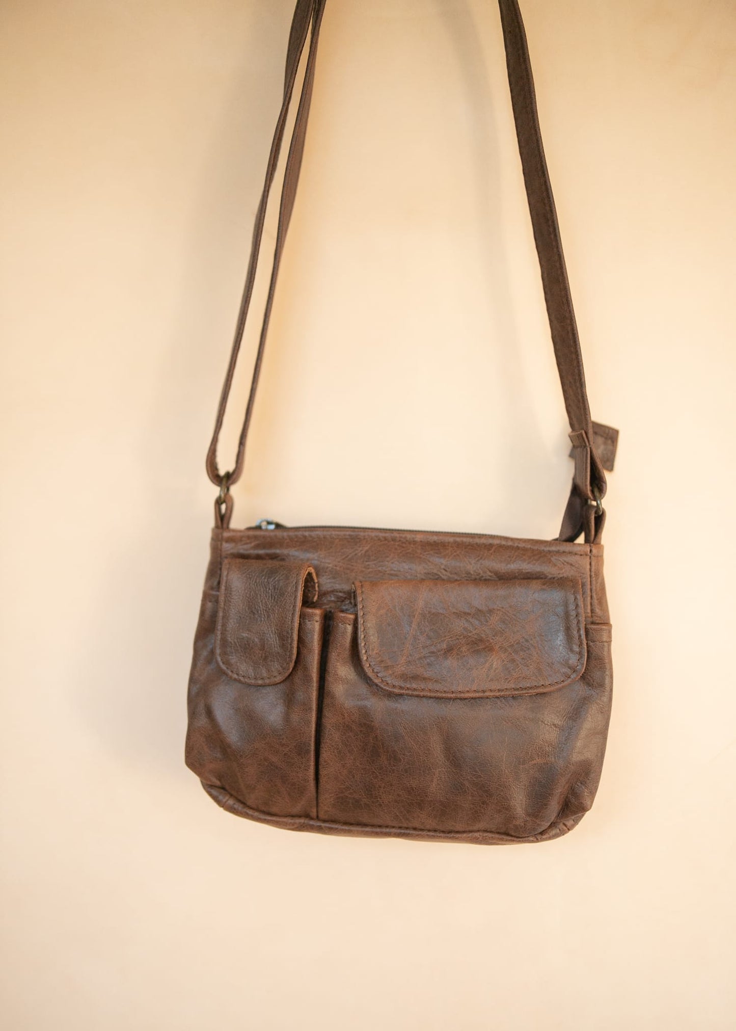 The Real McCaul Handbags Annette HandBag - Small - Cowhide - Premium Marble Brown Australian Made Australian Owned Women's HandBags- Made in Australia Kangaroo & Cowhide Leather