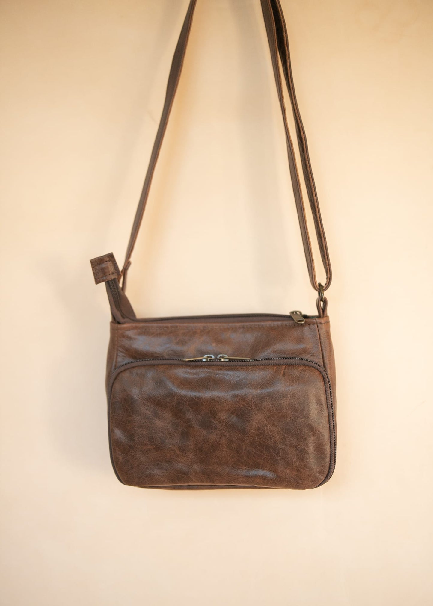 The Real McCaul Handbags Annette HandBag - Small - Cowhide - Premium Marble Brown Australian Made Australian Owned Women's HandBags- Made in Australia Kangaroo & Cowhide Leather