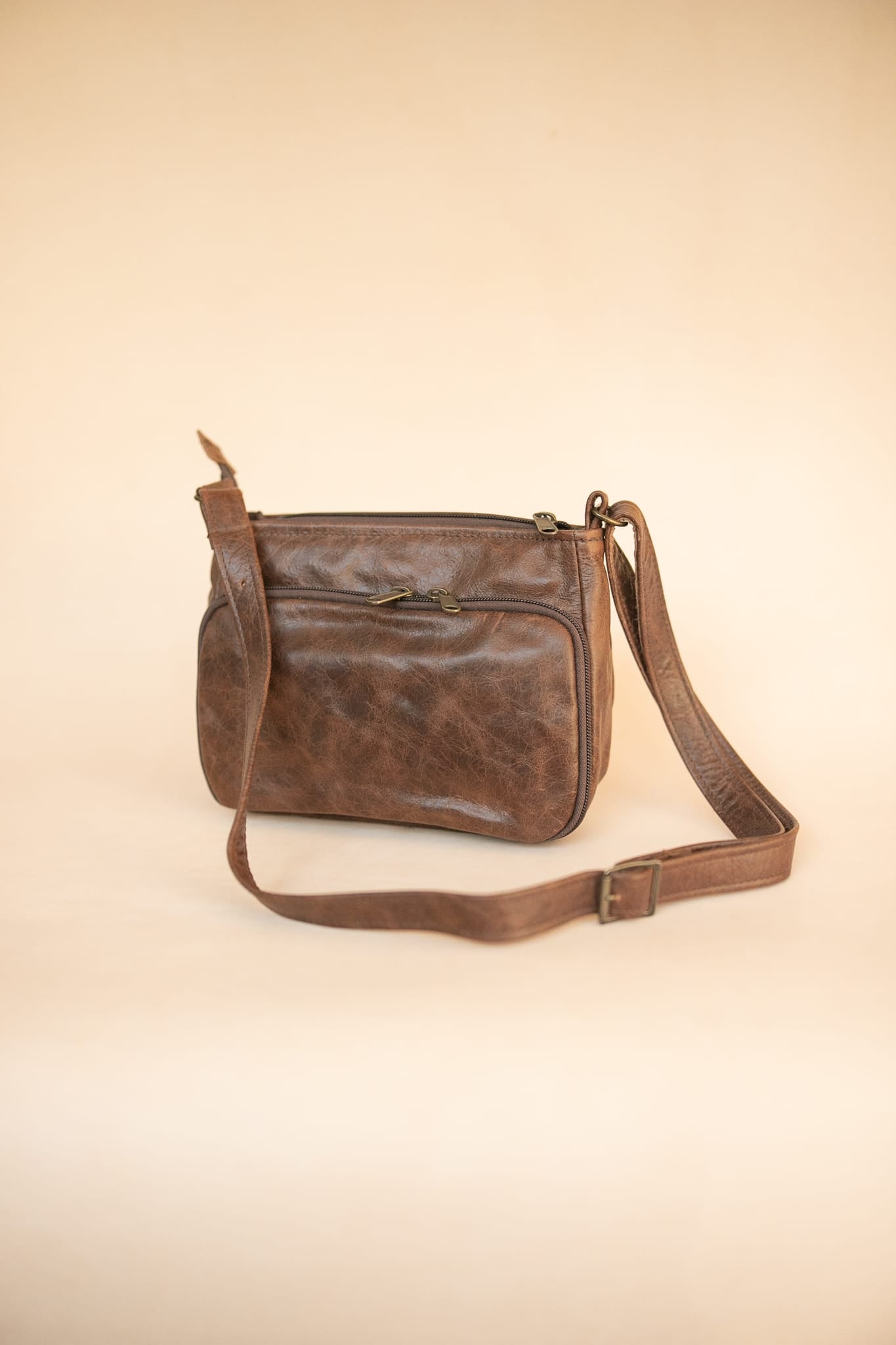 The Real McCaul Handbags Annette HandBag - Small - Cowhide - Premium Marble Brown Australian Made Australian Owned Women's HandBags- Made in Australia Kangaroo & Cowhide Leather