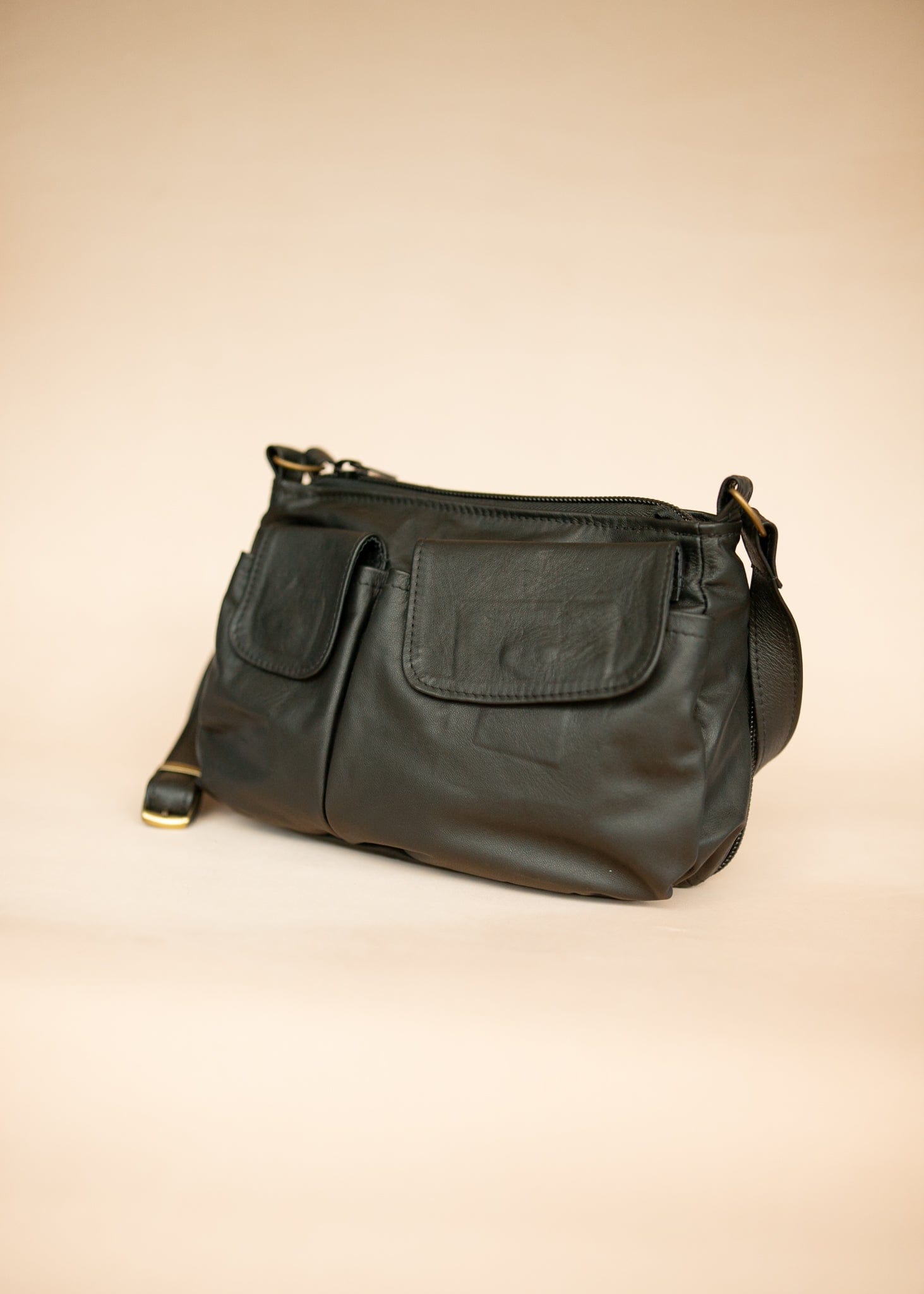 The Real McCaul Handbags Black Annette HandBag - Large - Cowhide Australian Made Australian Owned Made in Australia Handbag- Large Annette Bag Genuine Leather