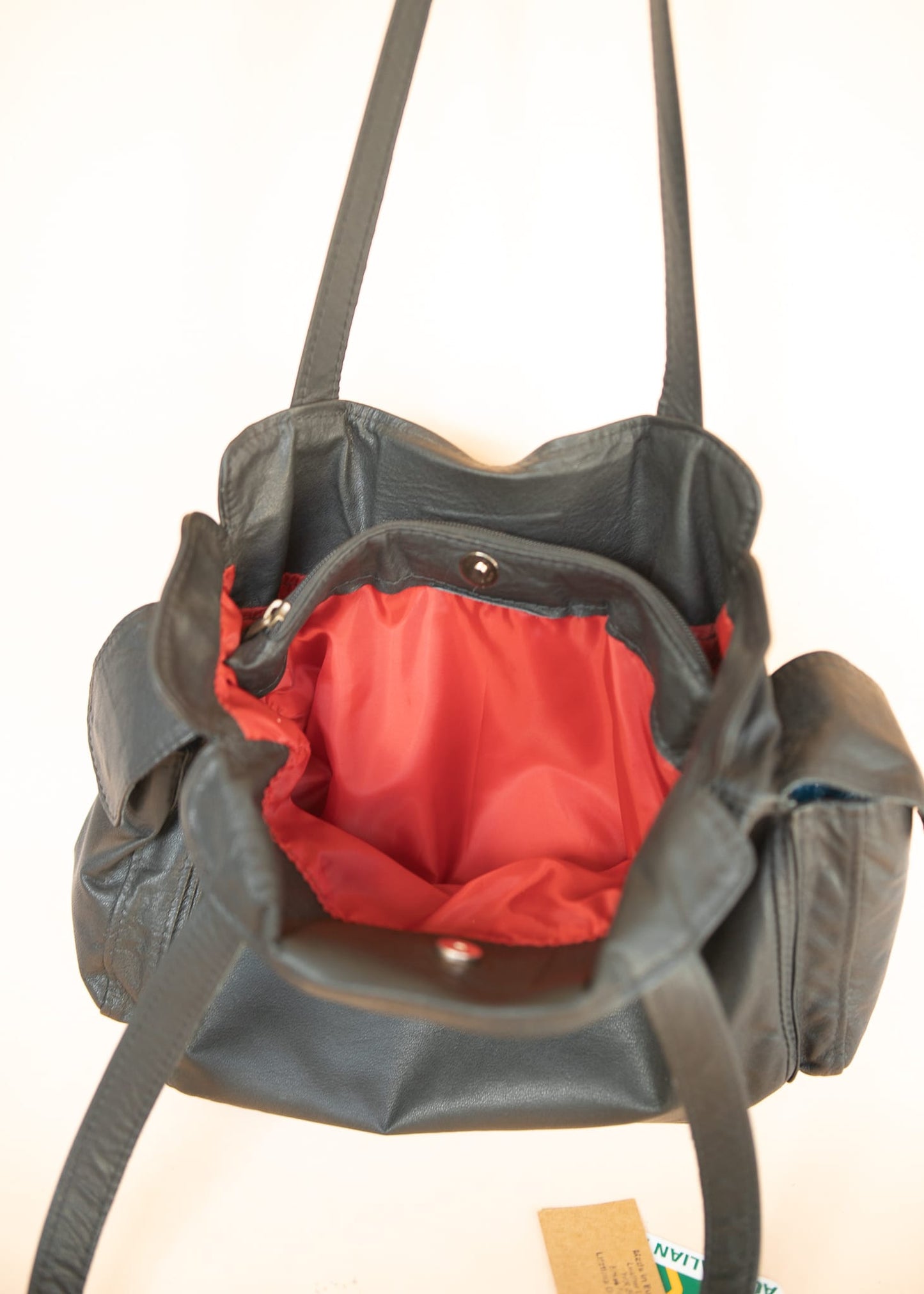 The Real McCaul Handbags The Polly Tote Handbag - Cowhide Australian Made Australian Owned Partition Leather Handbag- Kangaroo & Cowhide Australian Made