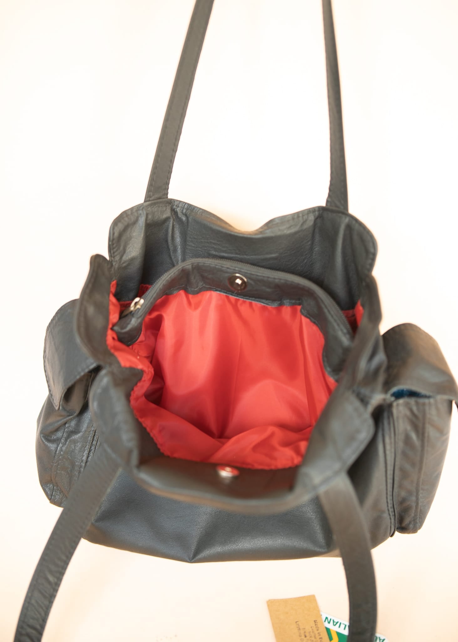 The Real McCaul Handbags The Polly Tote Handbag - Cowhide Australian Made Australian Owned Partition Leather Handbag- Kangaroo & Cowhide Australian Made