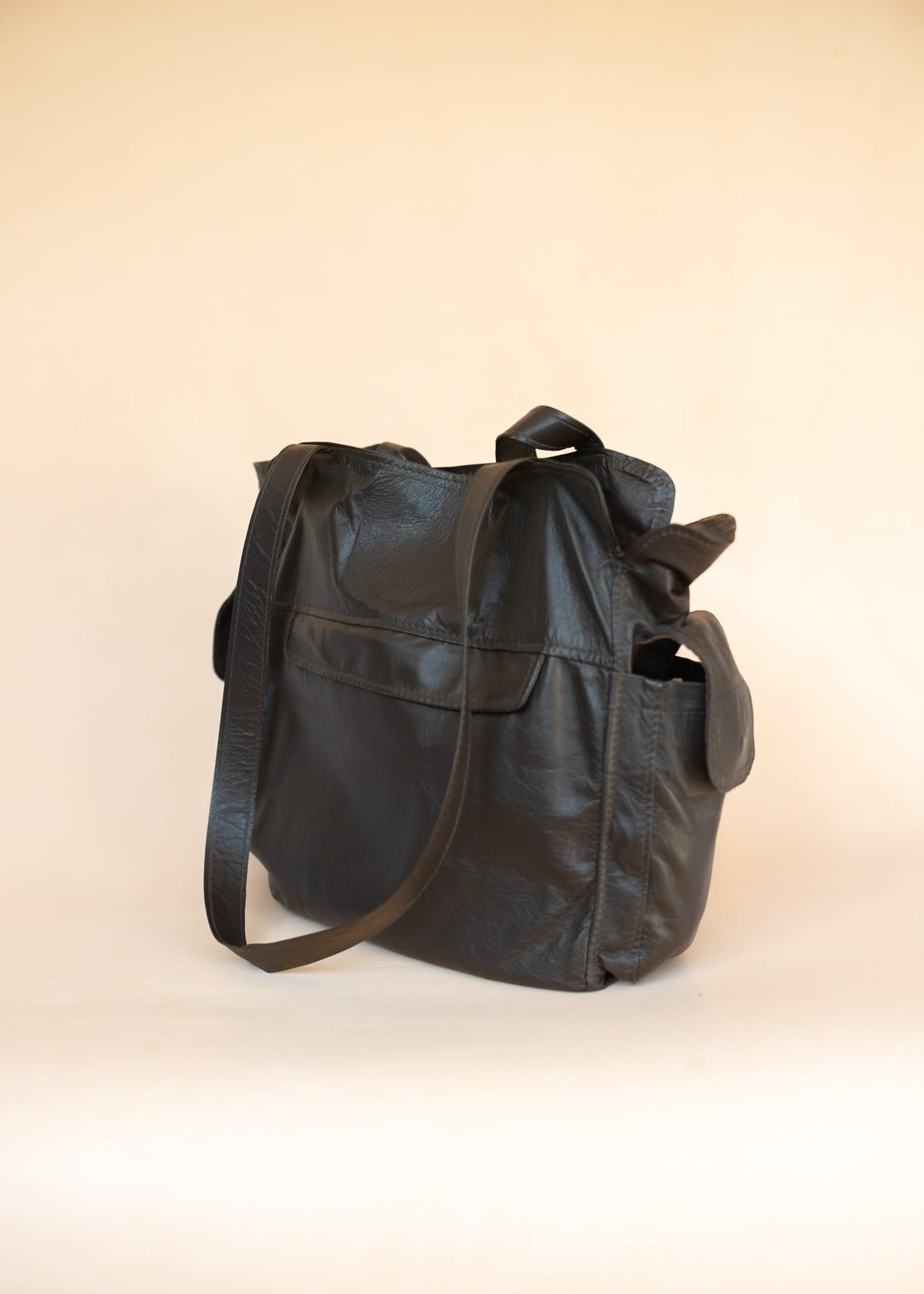 The Real McCaul Handbags The Polly Tote Handbag - Premium Kangaroo Australian Made Australian Owned Partition Leather Handbag- Kangaroo & Cowhide Australian Made