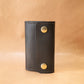 The Real McCaul Keyring Black Key Case Wallet Australian Made Australian Owned Tri-Pocket Leather Pouch 