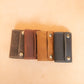 The Real McCaul Keyring Traditional Key Case Wallet Australian Made Australian Owned Tri-Pocket Leather Pouch 
