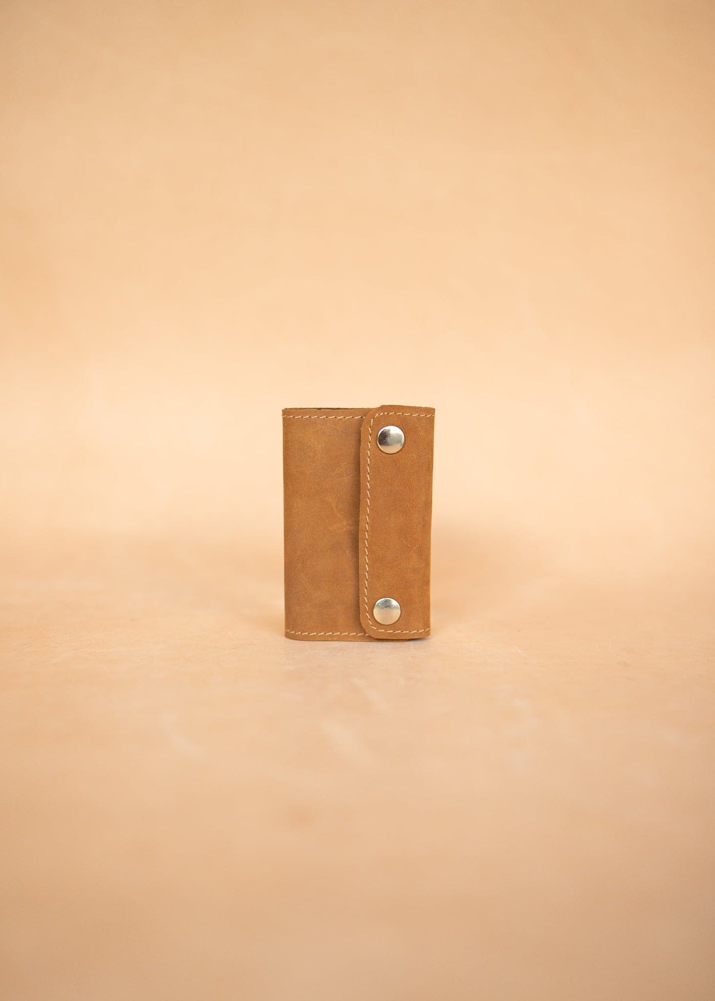 The Real McCaul Keyring Vintage Traditional Key Case Wallet Australian Made Australian Owned Tri-Pocket Leather Pouch 