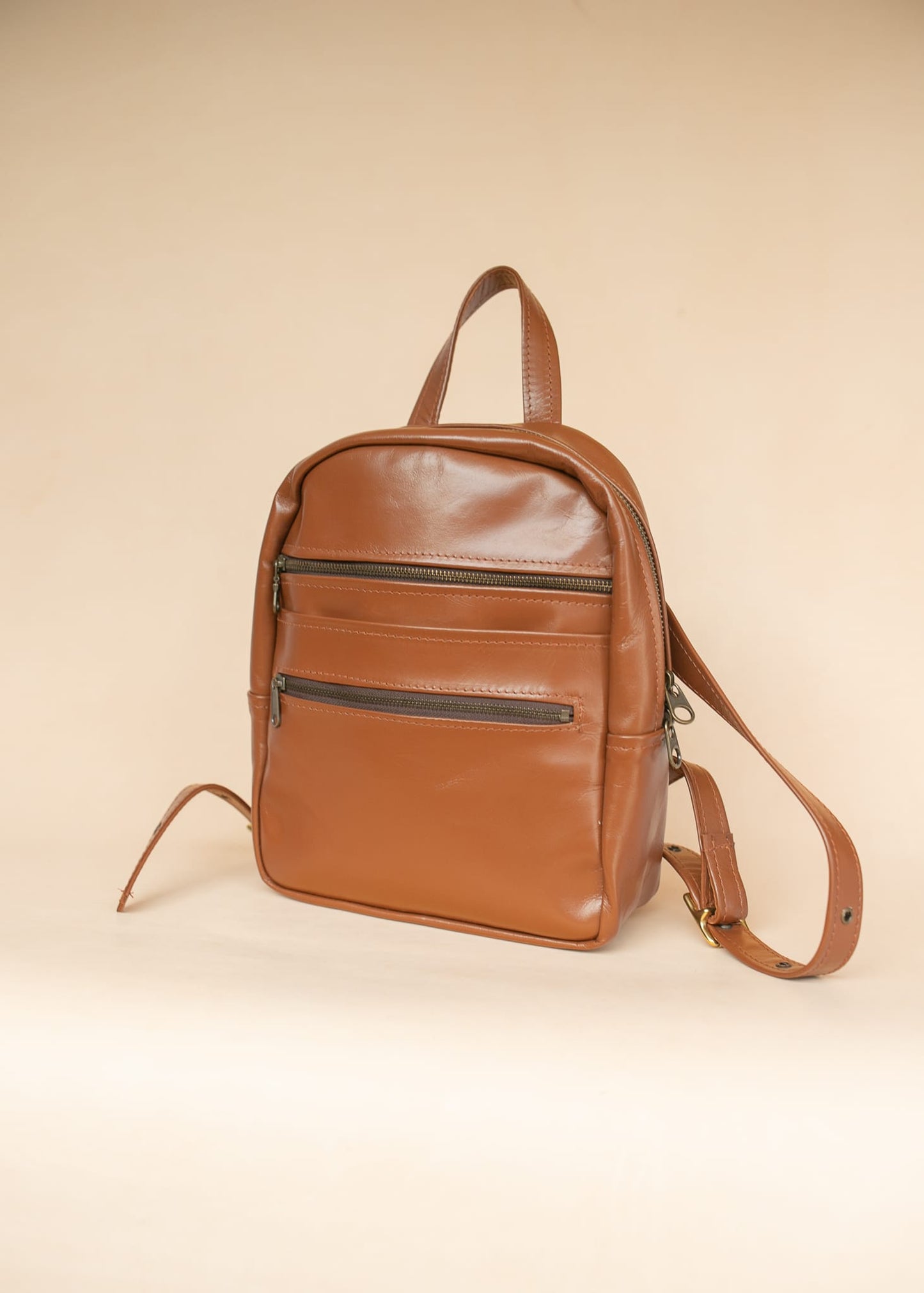 The Real McCaul Leathergoods Back Packs The Annie Backpack - Large - Cowhide - Tan Australian Made Australian Owned Leather Backpacks Made in Australia