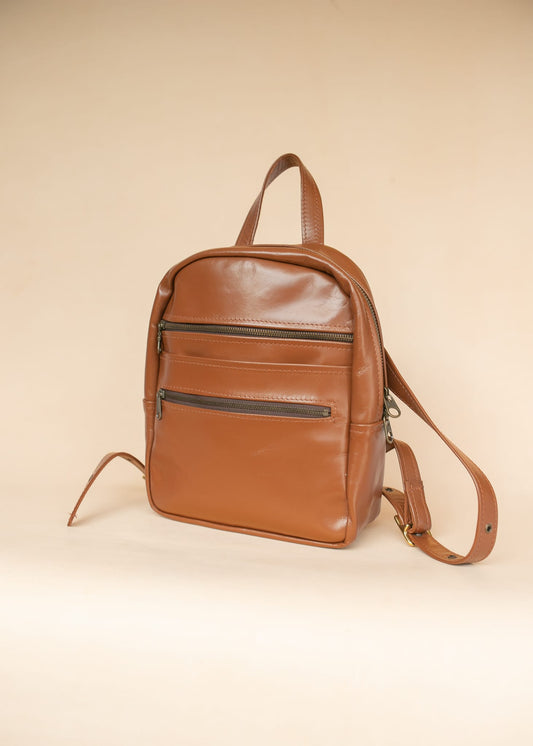 The Real McCaul Leathergoods Back Packs The Annie Backpack - Large - Cowhide - Tan Australian Made Australian Owned Leather Backpacks Made in Australia