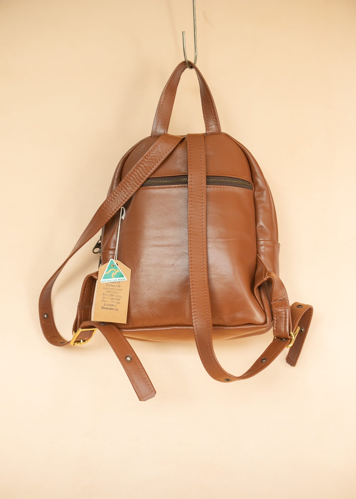 The Real McCaul Leathergoods Back Packs The Annie Backpack - Large - Cowhide - Tan Australian Made Australian Owned Leather Backpacks Made in Australia