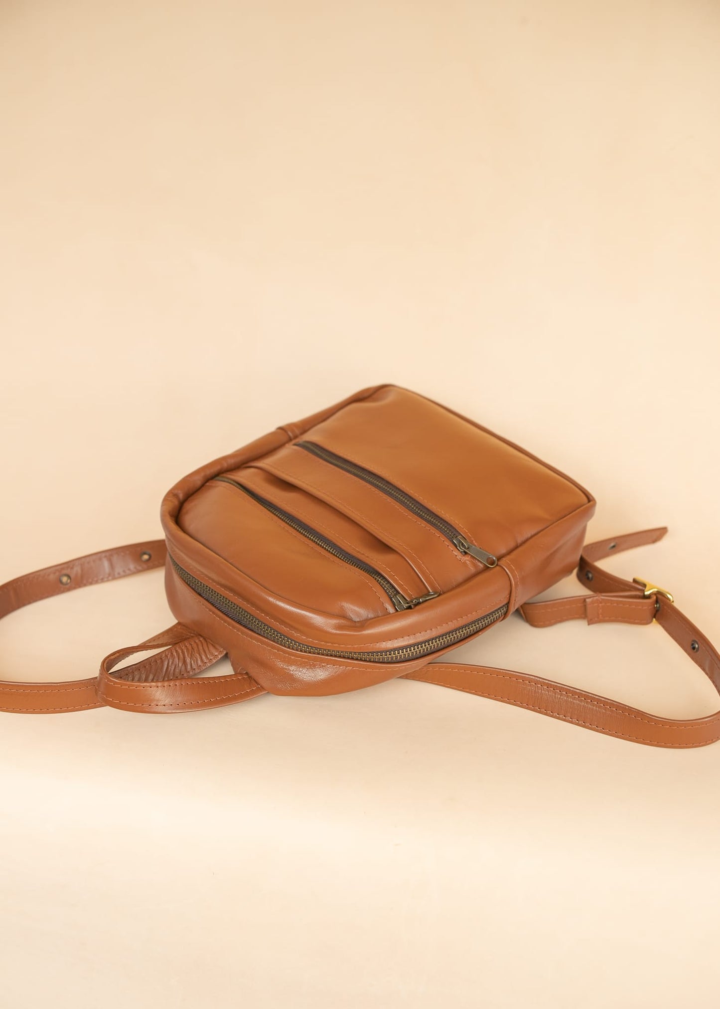 The Real McCaul Leathergoods Back Packs The Annie Backpack - Large - Cowhide - Tan Australian Made Australian Owned Leather Backpacks Made in Australia