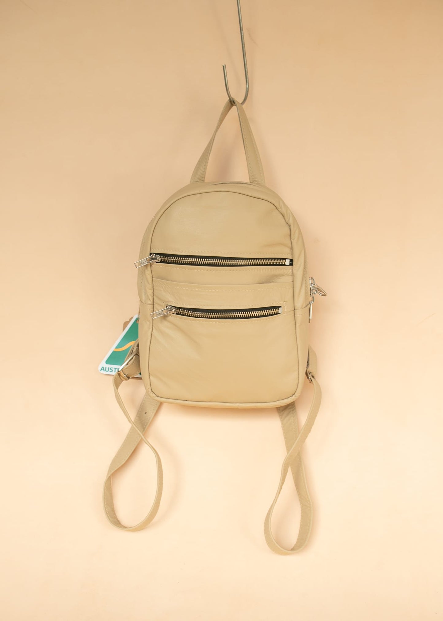 The Real McCaul Leathergoods Back Packs The Mini Annie Backpack - Cowhide - Beige Australian Made Australian Owned Leather Backpacks Made in Australia