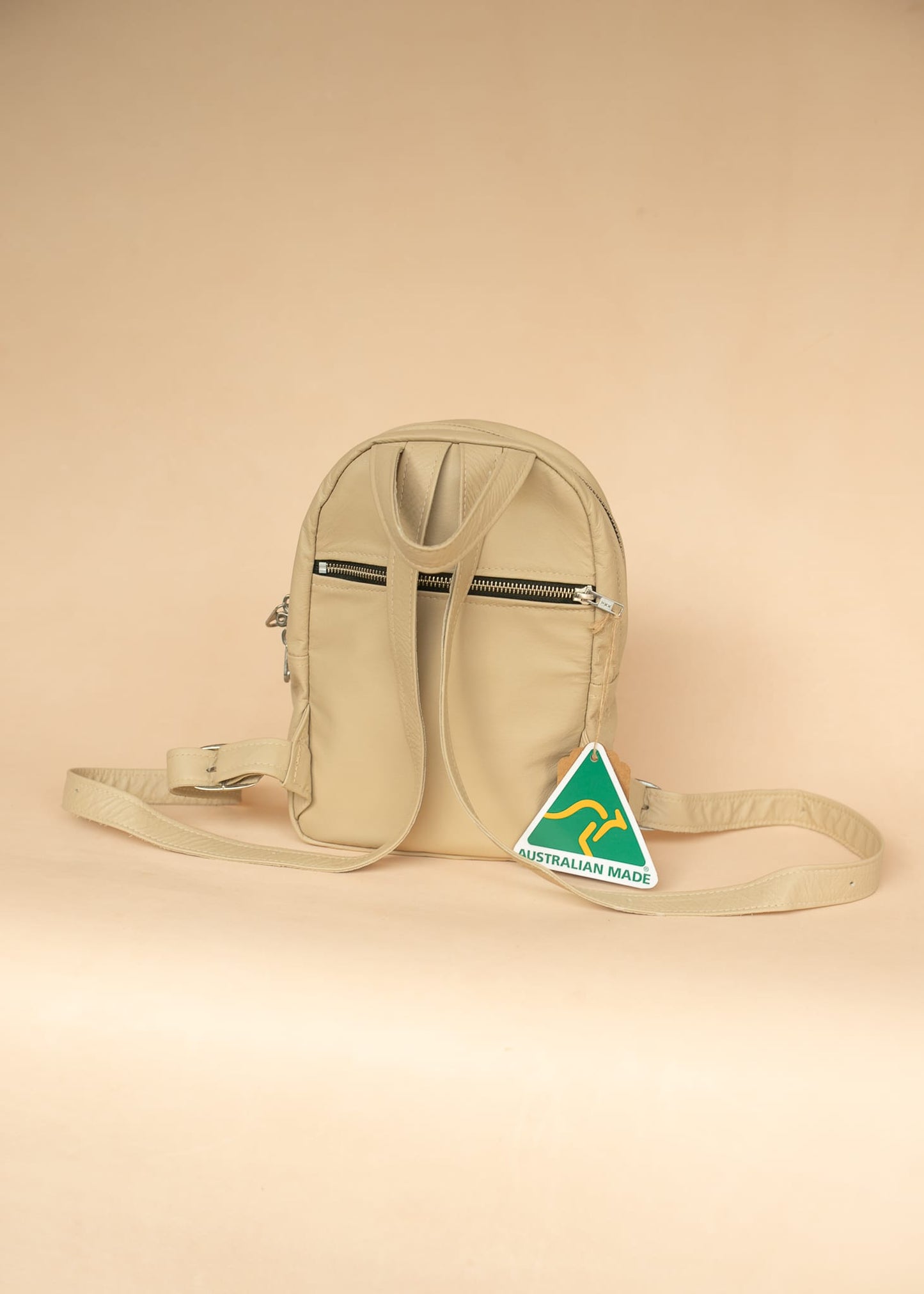 The Real McCaul Leathergoods Back Packs The Mini Annie Backpack - Cowhide - Beige Australian Made Australian Owned Leather Backpacks Made in Australia