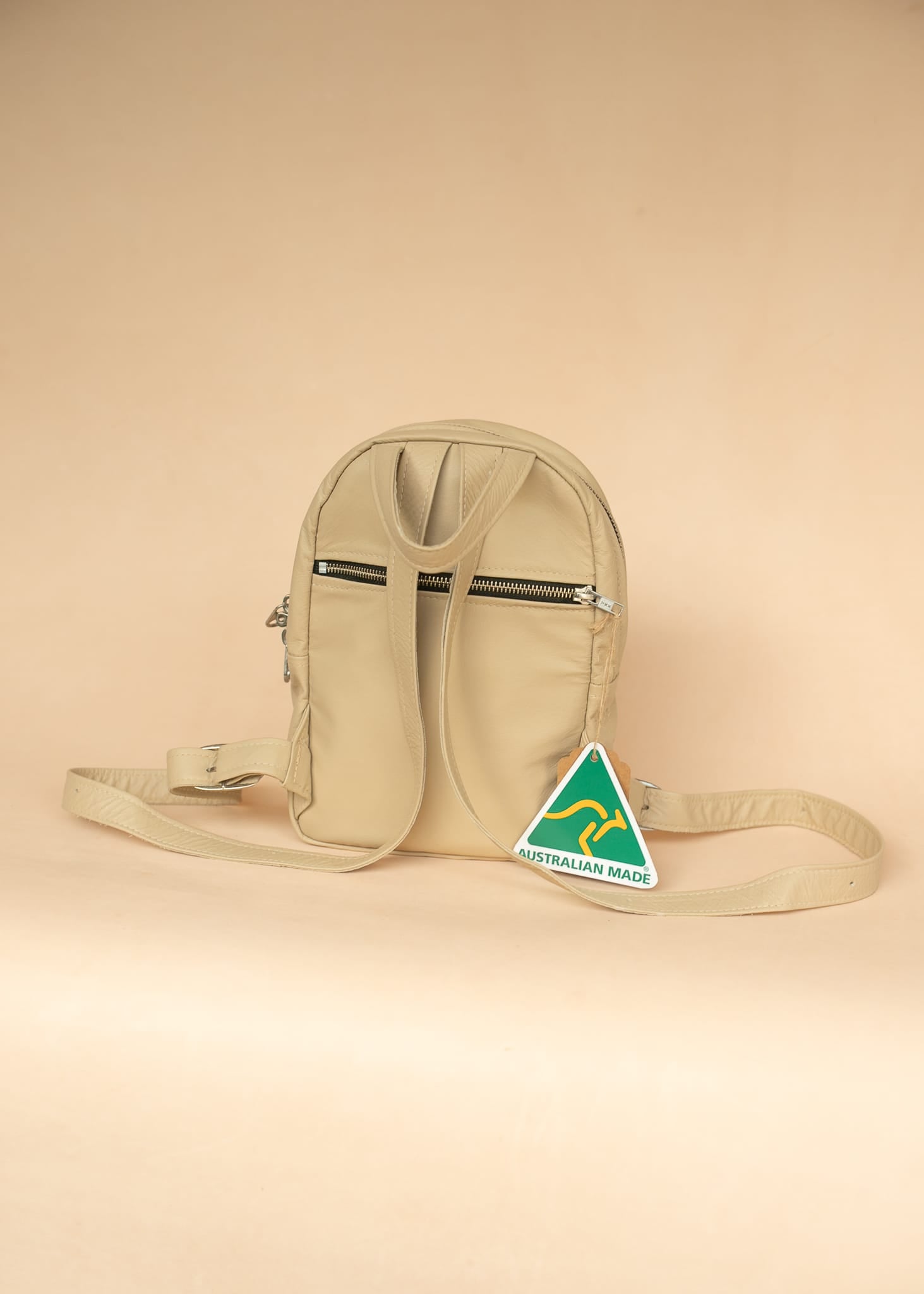 The Real McCaul Leathergoods Back Packs The Mini Annie Backpack - Cowhide - Beige Australian Made Australian Owned Leather Backpacks Made in Australia