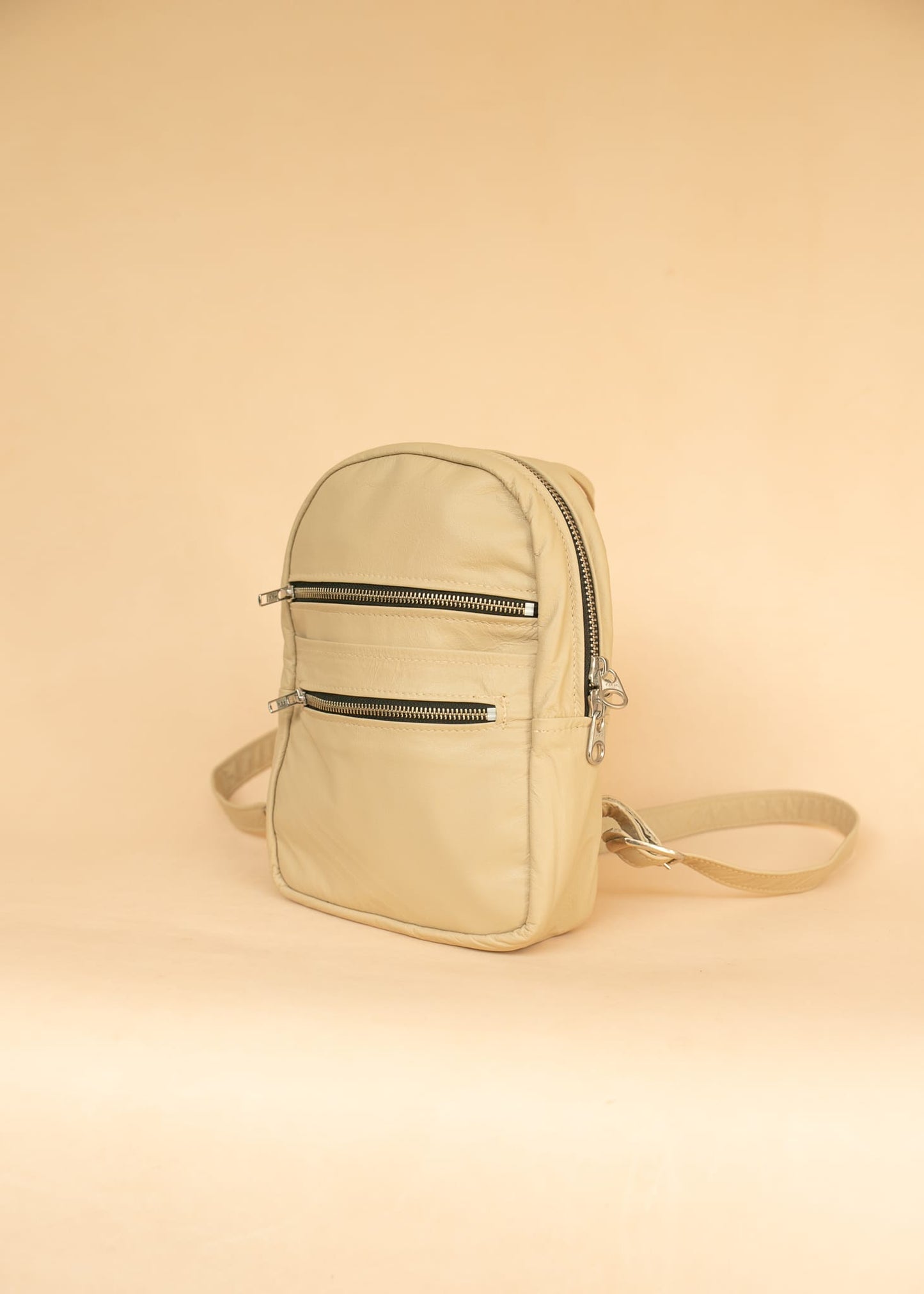 The Real McCaul Leathergoods Back Packs The Mini Annie Backpack - Cowhide - Beige Australian Made Australian Owned Leather Backpacks Made in Australia