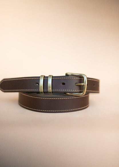 The Real McCaul Leathergoods Belts Antique Brass / 28" (71cm) Rancher Belt 32mm - Dark Brown Australian Made Australian Owned Australian Made Solid Leather Full Grain Rancher Belt- Black