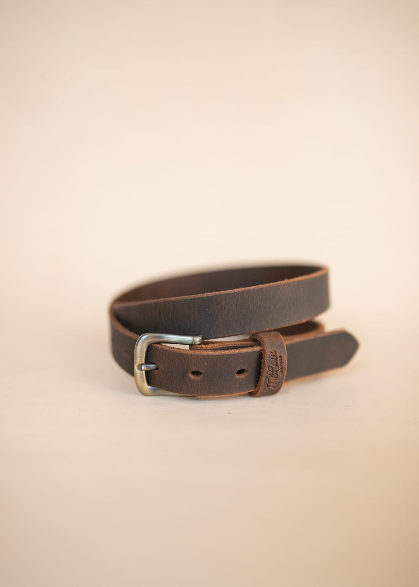 The Real McCaul Leathergoods Belts Legacy Casual Belt 25mm - Rustic Brown Australian Made Australian Owned Solid Leather Men's Belt - Handmade in Australia - Brass Buckle