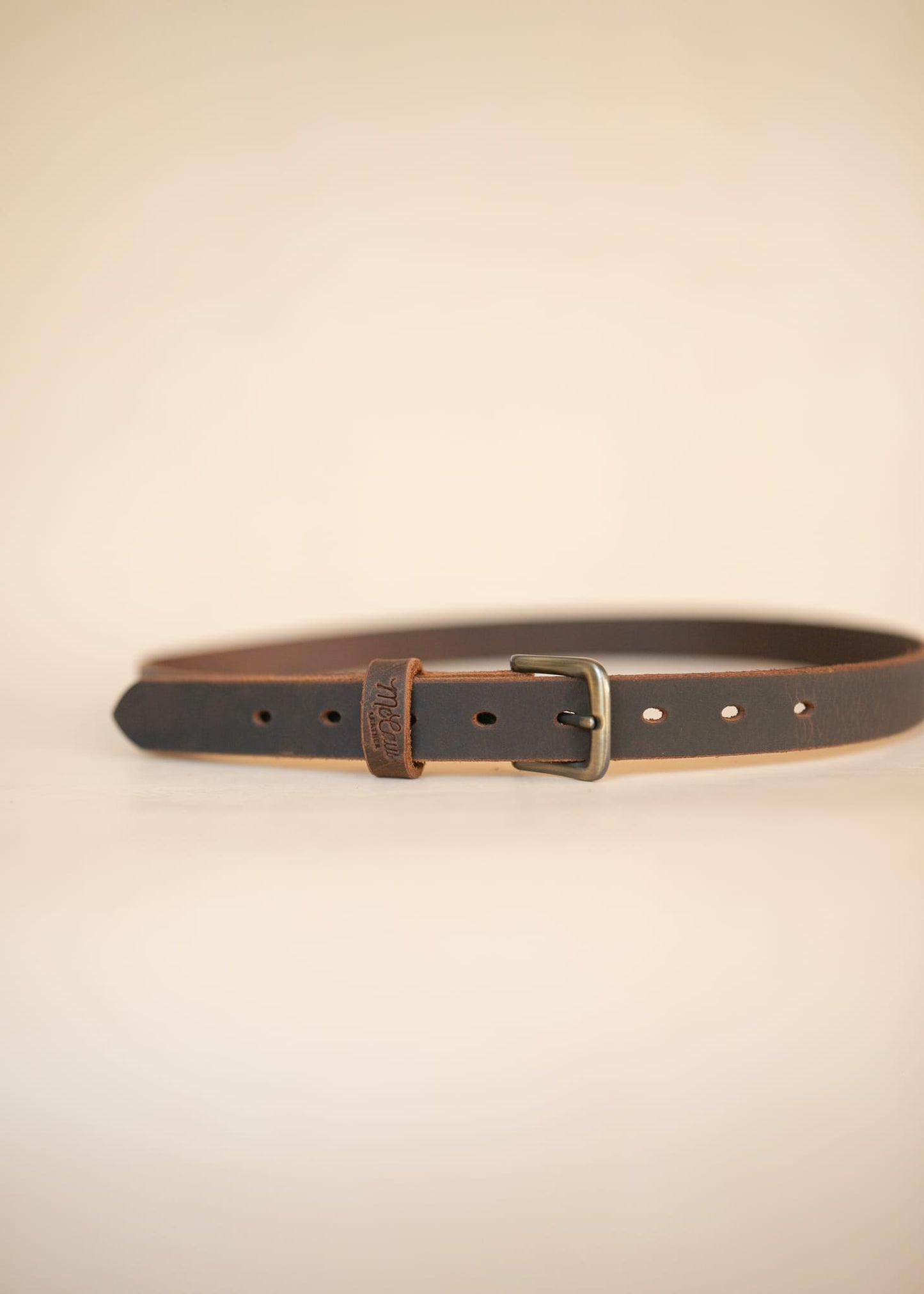 The Real McCaul Leathergoods Belts Legacy Casual Belt 25mm - Rustic Brown Australian Made Australian Owned Solid Leather Men's Belt - Handmade in Australia - Brass Buckle
