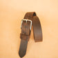 The Real McCaul Leathergoods Belts Legacy Casual Belt 38mm - Rustic Brown Australian Made Australian Owned Solid Leather Men's Belt - Handmade in Australia - Rustic Brown - Brass Buckle