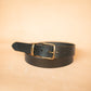 The Real McCaul Leathergoods Belts Plain 38mm Belt - Black Australian Made Australian Owned Solid Leather Men's Belt - Handmade in Australia - Black - Brass Buckle