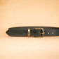The Real McCaul Leathergoods Belts Plain 38mm Belt - Black Australian Made Australian Owned Solid Leather Men's Belt - Handmade in Australia - Black - Brass Buckle