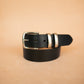 The Real McCaul Leathergoods Belts Plain 38mm Belt - Double Keeper - Black Australian Made Australian Owned Genuine Solid Cowhide Leather Belt - Handmade in Australia