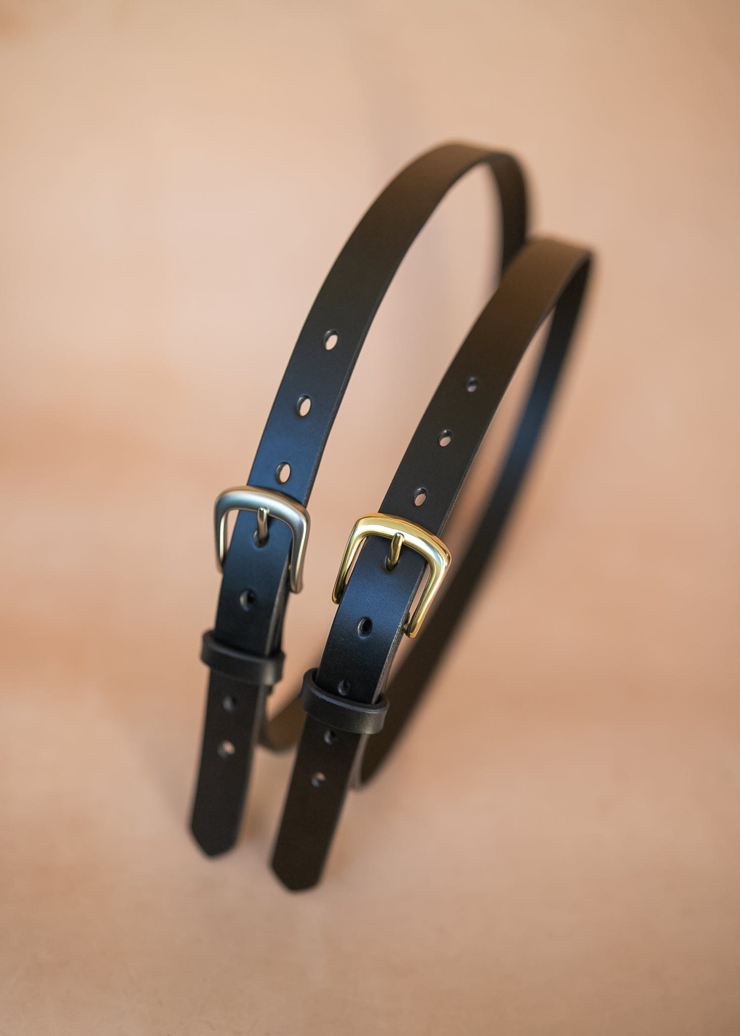 The Real McCaul Leathergoods Belts Plain Narrow 25mm Belt - Black Australian Made Australian Owned Australian Made 25mm Narrow Leather Belt - Tan