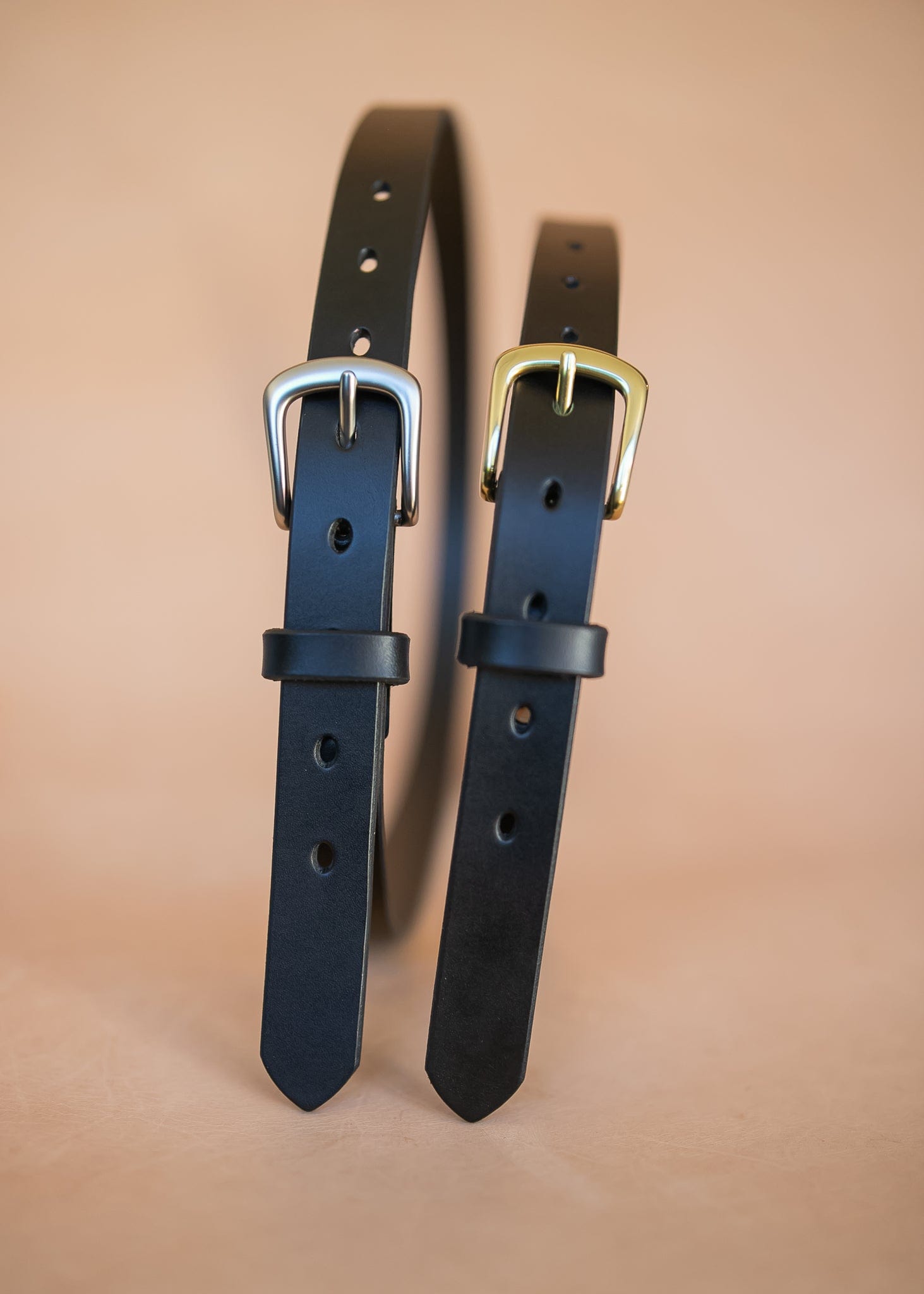 The Real McCaul Leathergoods Belts Plain Narrow 25mm Belt - Black Australian Made Australian Owned Australian Made 25mm Narrow Leather Belt - Tan
