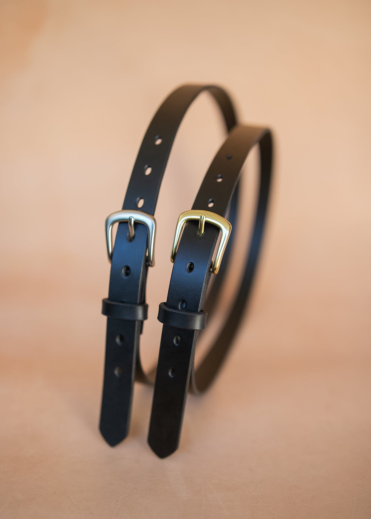 The Real McCaul Leathergoods Belts Plain Narrow 25mm Belt - Black Australian Made Australian Owned Australian Made 25mm Narrow Leather Belt - Tan