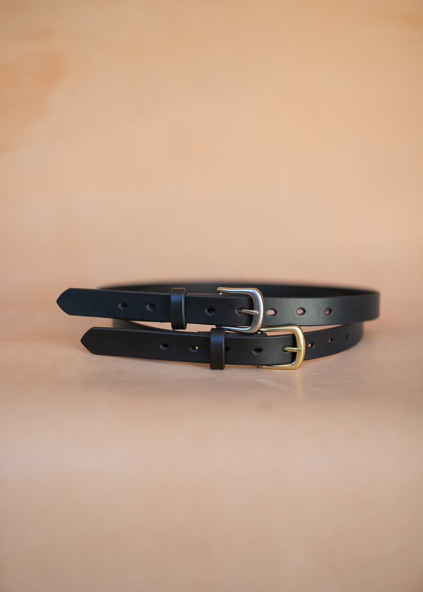 The Real McCaul Leathergoods Belts Plain Narrow 25mm Belt - Black Australian Made Australian Owned Australian Made 25mm Narrow Leather Belt - Tan