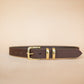 The Real McCaul Leathergoods Belts Stitched Dress Belt 35mm - Dark Brown Australian Made Australian Owned Australian Made Solid Leather Full Grain Rancher Belt- Black