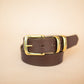 The Real McCaul Leathergoods Belts Stitched Dress Belt 35mm - Dark Brown Australian Made Australian Owned Australian Made Solid Leather Full Grain Rancher Belt- Black
