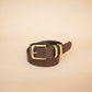 The Real McCaul Leathergoods Belts Stitched Dress Belt 35mm - Dark Brown Australian Made Australian Owned Australian Made Solid Leather Full Grain Rancher Belt- Black