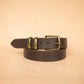 The Real McCaul Leathergoods Belts Stitched Dress Belt 38mm - Dark Brown Australian Made Australian Owned Australian Made Solid Leather Full Grain Rancher Belt- Black