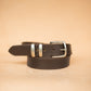 The Real McCaul Leathergoods Belts Stitched Dress Belt 38mm - Dark Brown Australian Made Australian Owned Australian Made Solid Leather Full Grain Rancher Belt- Black