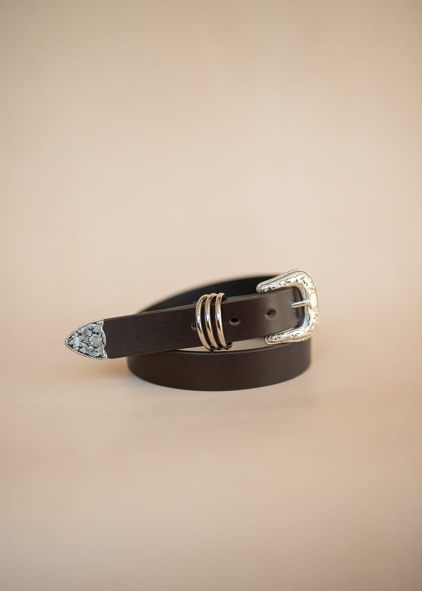 The Real McCaul Leathergoods Belts The Dandy Belt - 30mm - Dark Brown Australian Made Australian Owned Genuine Leather Western Women's Belt - 30mm - Fancy Buckle