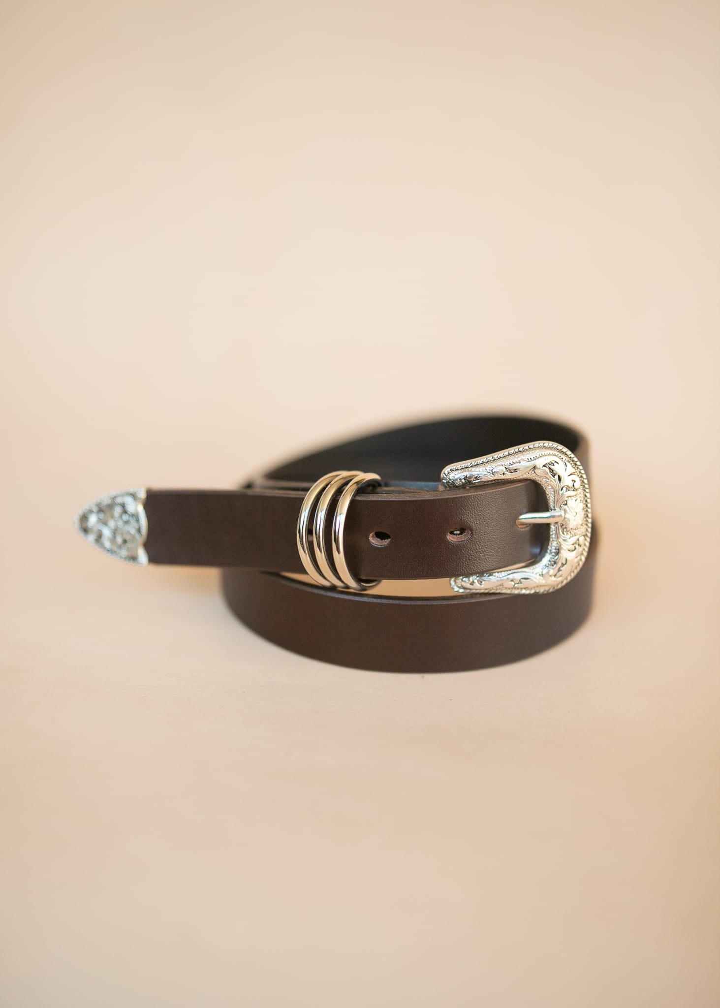The Real McCaul Leathergoods Belts The Dandy Belt - 30mm - Dark Brown Australian Made Australian Owned Genuine Leather Western Women's Belt - 30mm - Fancy Buckle