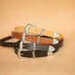 The Real McCaul Leathergoods Belts Western Style Buckle Belt - 30mm - Black Australian Made Australian Owned Croc Embossed Genuine Leather Western Women's Belt - 30mm - Black