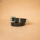 The Real McCaul Leathergoods Belts Western Style Buckle Belt - 30mm - Black Australian Made Australian Owned Croc Embossed Genuine Leather Western Women's Belt - 30mm - Black