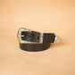 The Real McCaul Leathergoods Belts Western Style Buckle Belt - 30mm - Black Australian Made Australian Owned Croc Embossed Genuine Leather Western Women's Belt - 30mm - Black