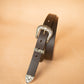 The Real McCaul Leathergoods Belts Western Style Buckle Belt - 30mm - Black Australian Made Australian Owned Croc Embossed Genuine Leather Western Women's Belt - 30mm - Black