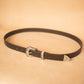 The Real McCaul Leathergoods Belts Western Style Buckle Belt - 30mm - Dark Brown Australian Made Australian Owned Croc Embossed Genuine Leather Western Women's Belt - 30mm - Black