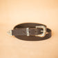The Real McCaul Leathergoods Belts Western Style Buckle Belt - 30mm - Dark Brown Australian Made Australian Owned Croc Embossed Genuine Leather Western Women's Belt - 30mm - Black