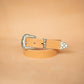 The Real McCaul Leathergoods Belts Western Style Buckle Belt - 30mm - Natural Australian Made Australian Owned Croc Embossed Genuine Leather Western Women's Belt - 30mm - Black