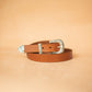 The Real McCaul Leathergoods Belts Western Style Buckle Belt - 30mm - Tan Australian Made Australian Owned Croc Embossed Genuine Leather Western Women's Belt - 30mm - Black
