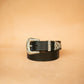 The Real McCaul Leathergoods Belts Western Style Buckle Belt - 38mm - Black Australian Made Australian Owned Croc Embossed Genuine Leather Western Women's Belt - 30mm - Black