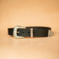 The Real McCaul Leathergoods Belts Western Style Buckle Belt - 38mm - Black Australian Made Australian Owned Croc Embossed Genuine Leather Western Women's Belt - 30mm - Black