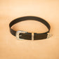 The Real McCaul Leathergoods Belts Western Style Buckle Belt - 38mm - Black Australian Made Australian Owned Croc Embossed Genuine Leather Western Women's Belt - 30mm - Black