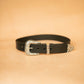 The Real McCaul Leathergoods Belts Western Style Buckle Belt - 38mm - Black Australian Made Australian Owned Croc Embossed Genuine Leather Western Women's Belt - 30mm - Black