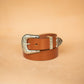 The Real McCaul Leathergoods Belts Western Style Buckle Belt - 38mm - Tan Australian Made Australian Owned Croc Embossed Genuine Leather Western Women's Belt - 30mm - Black