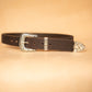 The Real McCaul Leathergoods Belts Western Style Buckle Belt - 38mm - Vintage Brown Australian Made Australian Owned Croc Embossed Genuine Leather Western Women's Belt - 30mm - Black